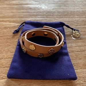 Tory Burch Tan Wrap Leather Bracelet